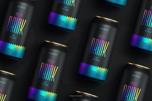 Soda oder Bierdosen Mockup Draufsicht