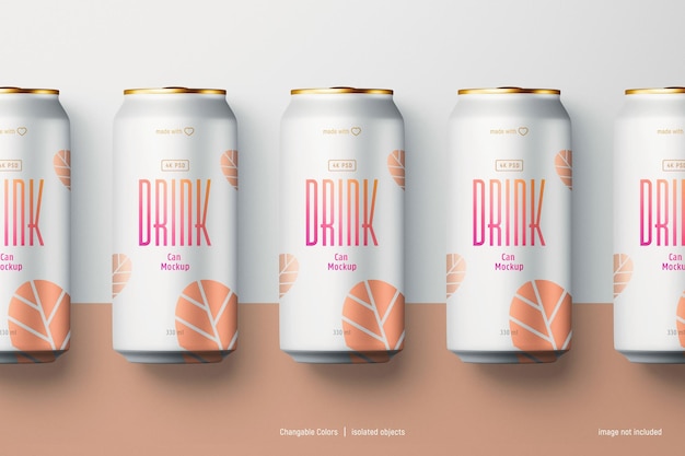 Soda oder Bierdosen Mockup Draufsicht