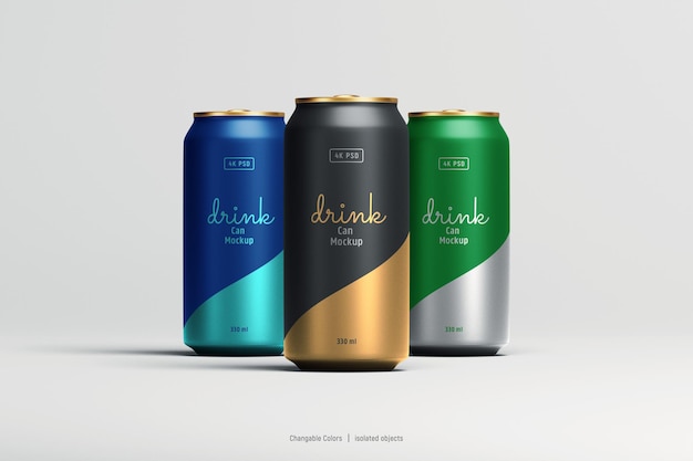 Soda oder Bierdosen Mockup Vorderansicht
