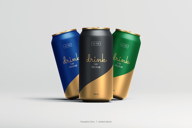 Soda oder Bierdosen Mockup Vorderansicht