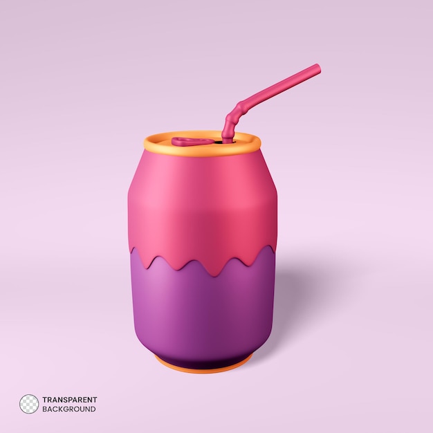 Soda pode ícone isolado ilustração de renderização 3d