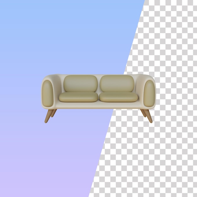 sofá, 3d, icono