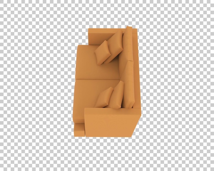 PSD sofa aislada en un fondo transparente ilustración de renderización 3d