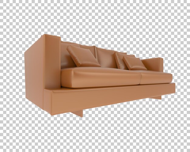 Sofa aislada en un fondo transparente Ilustración de renderización 3D
