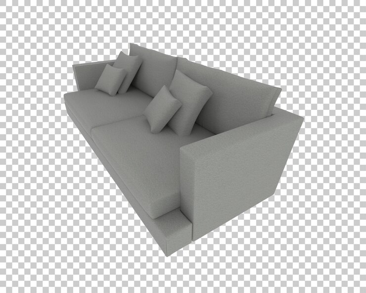 PSD sofa aislada en un fondo transparente ilustración de renderización 3d