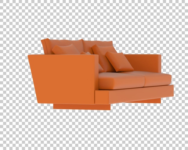 Sofa aislada en un fondo transparente Ilustración de renderización 3D