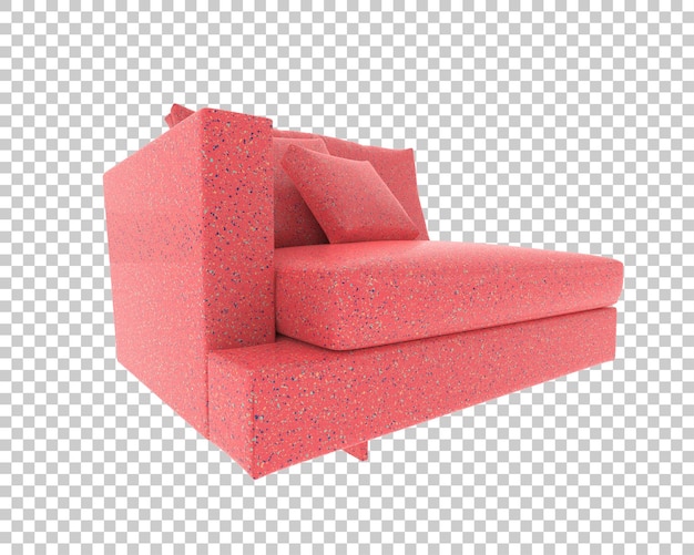 Sofa aislada en un fondo transparente Ilustración de renderización 3D