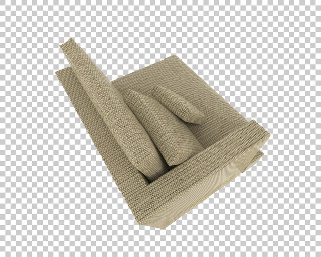 Sofa aislada en un fondo transparente Ilustración de renderización 3D
