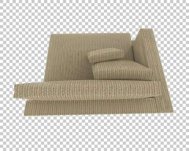 Sofa aislada en un fondo transparente ilustración de renderización 3d