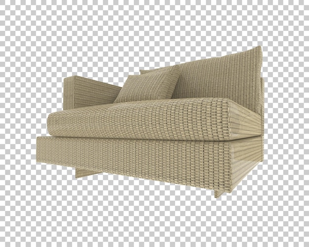 Sofa aislada en un fondo transparente Ilustración de renderización 3D