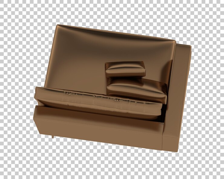 PSD sofa aislada en un fondo transparente ilustración de renderización 3d