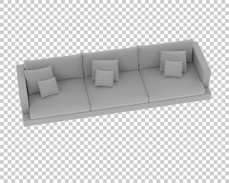 PSD sofa aislada en un fondo transparente ilustración de renderización 3d