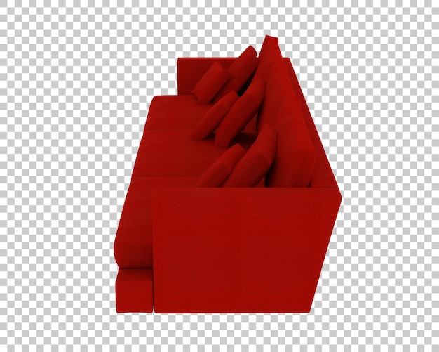 Sofa aislada en un fondo transparente Ilustración de renderización 3D