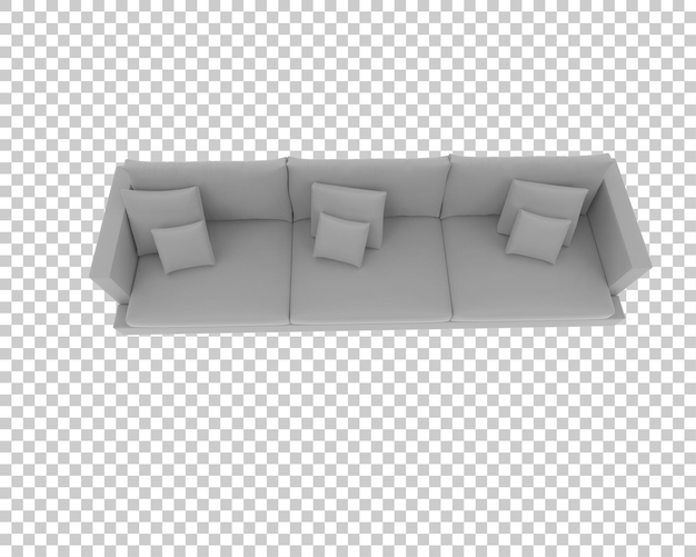 Sofa aislada en un fondo transparente Ilustración de renderización 3D