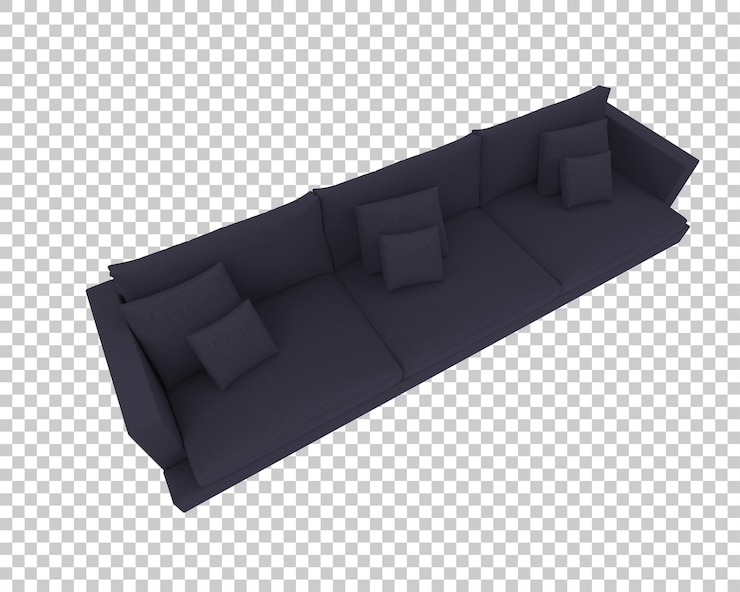 PSD sofa aislada en un fondo transparente ilustración de renderización 3d