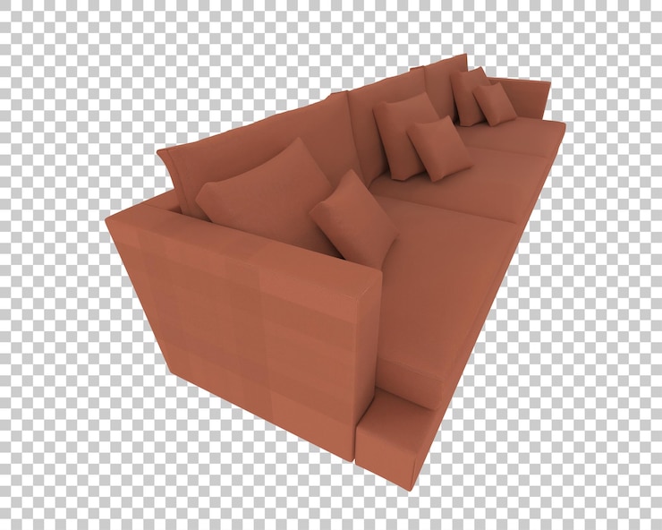 PSD sofa aislada en un fondo transparente ilustración de renderización 3d