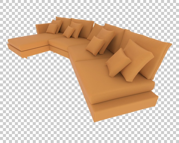 Sofa aislada en un fondo transparente Ilustración de renderización 3D