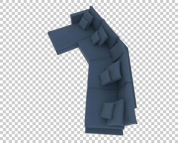 Sofa aislada en un fondo transparente Ilustración de renderización 3D