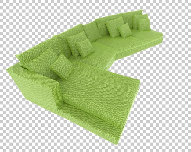 Sofa aislada en un fondo transparente Ilustración de renderización 3D