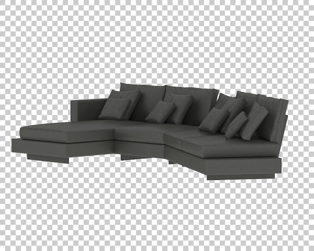 Sofa aislada en un fondo transparente Ilustración de renderización 3D