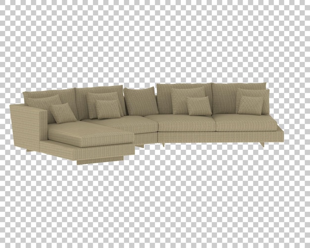 Sofa aislada en un fondo transparente Ilustración de renderización 3D