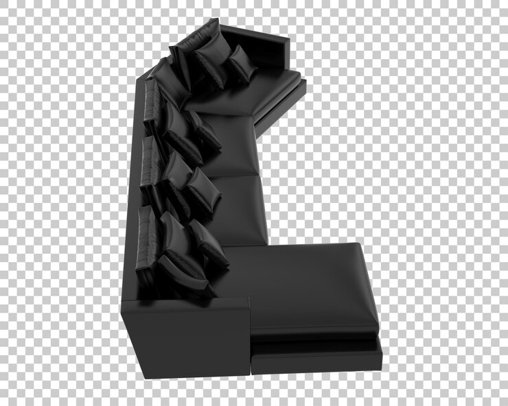 PSD sofa aislada en un fondo transparente ilustración de renderización 3d