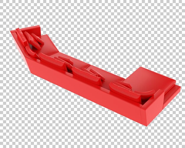 Sofa aislada en un fondo transparente Ilustración de renderización 3D