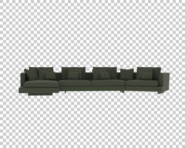 Sofa aislada en un fondo transparente Ilustración de renderización 3D