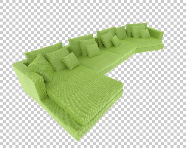 Sofa aislada en un fondo transparente Ilustración de renderización 3D