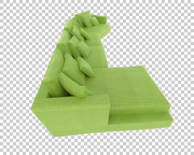 PSD sofa aislada en un fondo transparente ilustración de renderización 3d