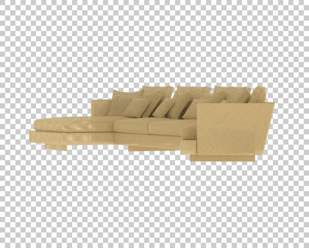 Sofa aislada en un fondo transparente Ilustración de renderización 3D