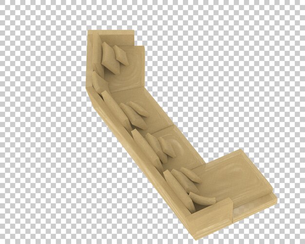 Sofa aislada en un fondo transparente Ilustración de renderización 3D