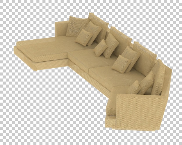Sofa aislada en un fondo transparente Ilustración de renderización 3D