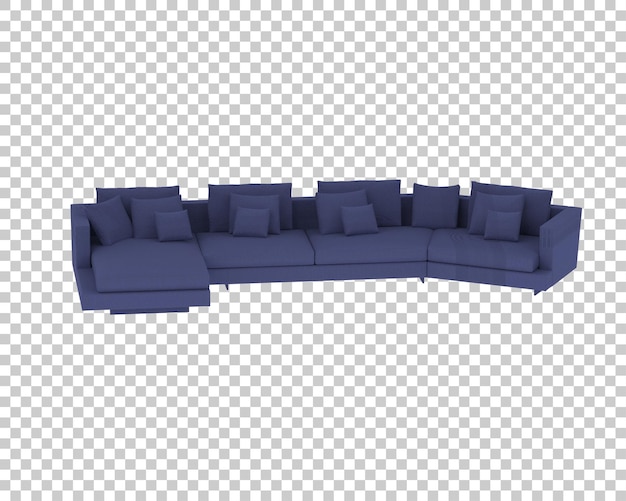 Sofa aislada en un fondo transparente Ilustración de renderización 3D
