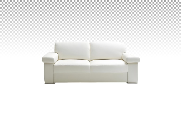 PSD un sofá blanco con dos almohadas en él