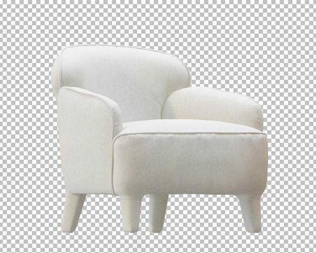 Sofá blanco moderno en renderizado 3d aislado