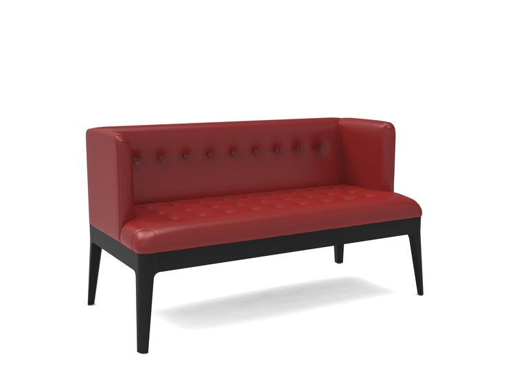 PSD sofá clásico de cuero rojo vintage sobre fondo blanco colección de muebles de sofá de lujo