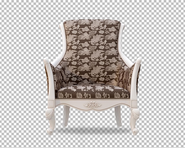 Sofá clásico en renderizado 3d aislado