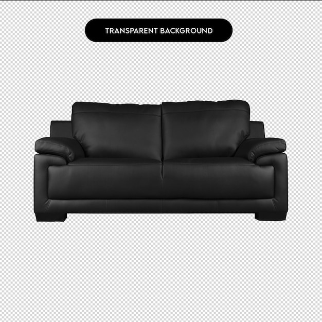 Sofá de confort azul de lujo PNG aislado sobre un fondo transparente Sofá PNG para diseños de interiores acogedores