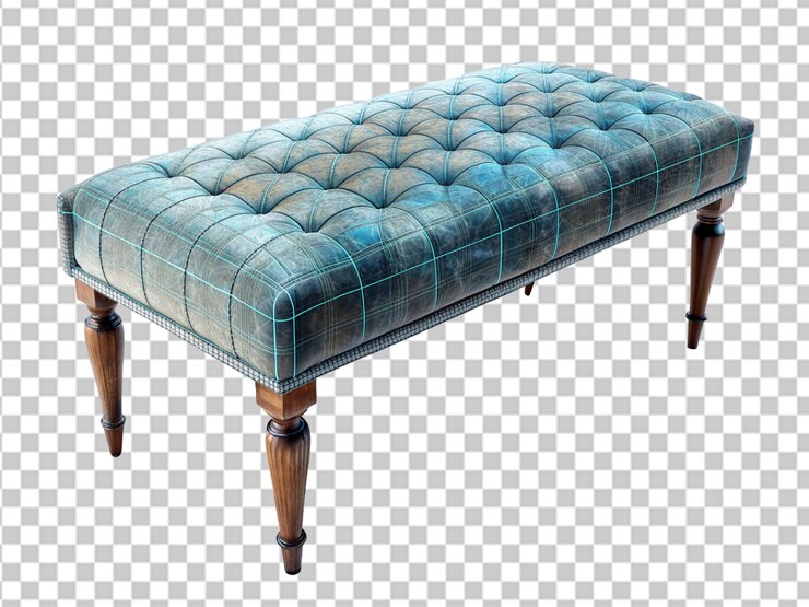 PSD sofá de cuero interior realista de estilo vintage en la habitación aislado de un fondo blanco