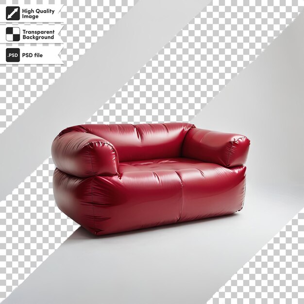 PSD un sofá de cuero rojo con una imagen de un sofá de cojo rojo