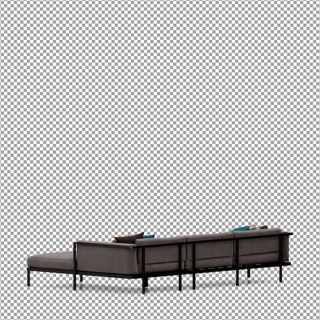 Sofa dalam render 3D yang diisolasi