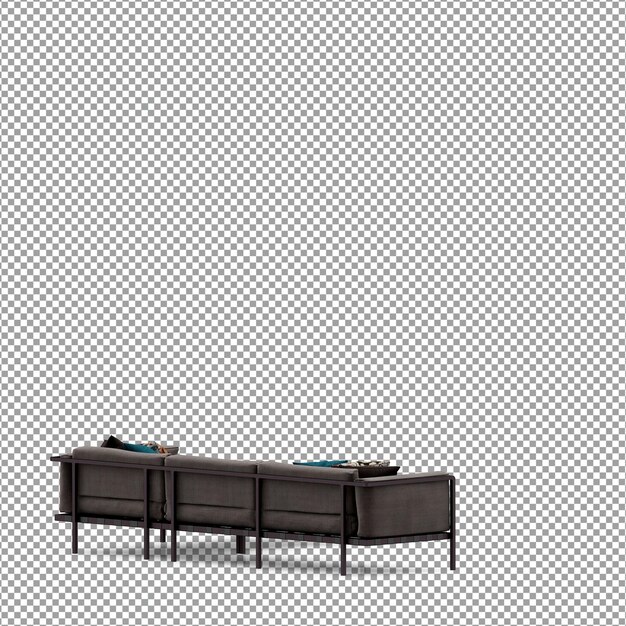 Sofa dalam render 3D yang diisolasi