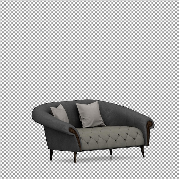 Sofa dalam render 3D yang diisolasi