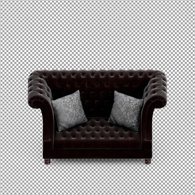 Sofa dalam render 3D yang diisolasi