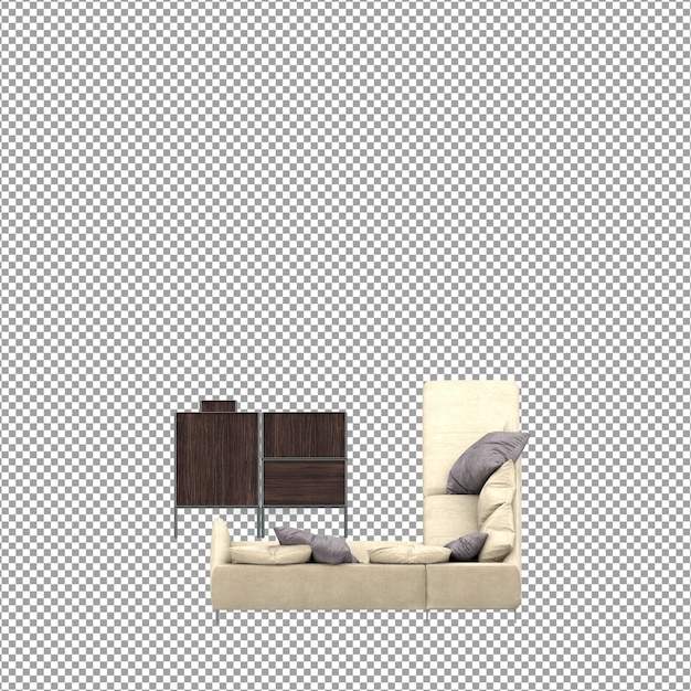Sofa dalam render 3D yang diisolasi