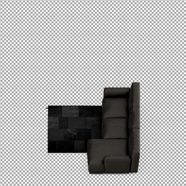Sofa dalam render 3D yang diisolasi