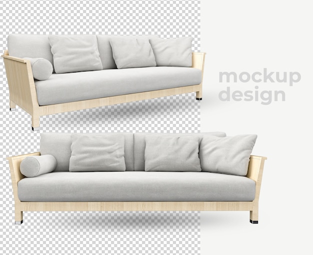 Sofá en desgarro con moderno diseño 3d