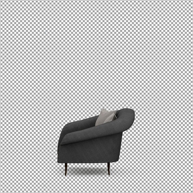 Sofá em renderização 3D isolado