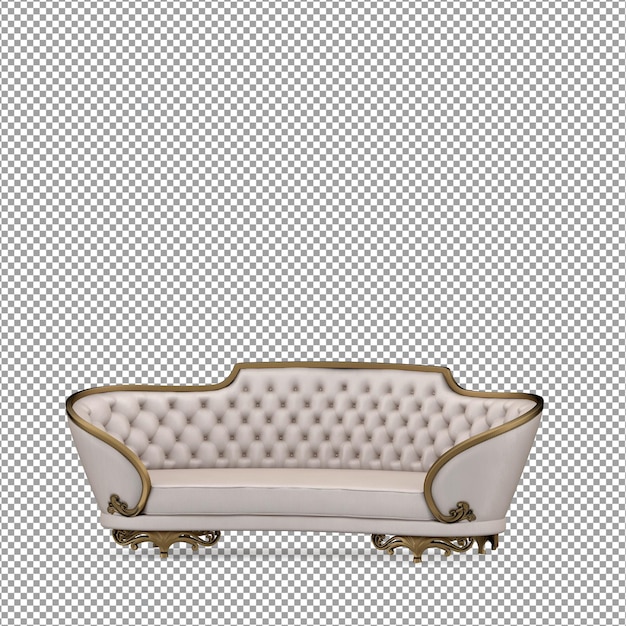 Sofá em renderização 3D isolado